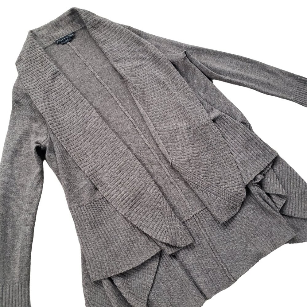 Alice + Olivia Cashmere Blend Open Front Cardigan Sweater XS
